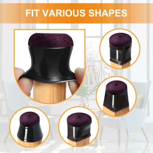 Miniatura 2 de 24 Piezas Protectores de Piso para Patas de Silla para Pisos de Madera Dura Cubiertas de Silicona para Proteger Pisos de Baldosas de Madera
