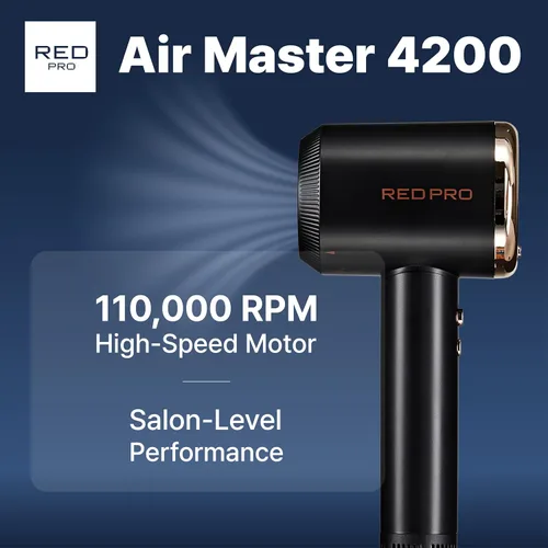 Miniatura 4 de RED Pro Secador de pelo Air Master 4200 ultraligero, motor BLDC de alta velocidad de 110,000 RPM, 3 ajustes de calor y 3 velocidades, boquilla