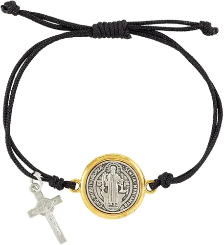 Miniatura 2 de Saint Benedict - Pulsera medalla de dos tonos, 7.0in, paquete de 3