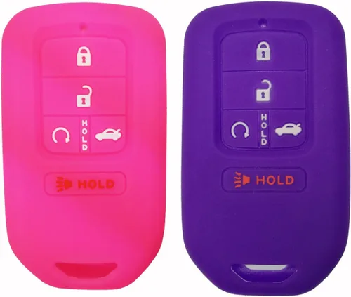Miniatura 9 de 2 piezas Coolbestda - Estuche protector de silicona completa para llave de coche con control remoto de 5 botones para Honda Civic Accord Pilot CR-V