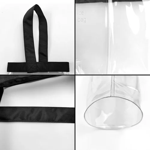 Miniatura 8 de Paquete de 2 bolsas de vino helado, portátil, plegable, enfriador de bolsa de vino transparente con asa, enfriador de botellas de vino, bolsa