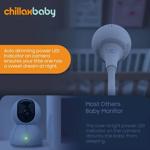 Miniatura 8 de CHILLAX DM600 Baby Mood Lite - Monitor inteligente para bebé con luz nocturna, sensor de temperatura, monitor de sueño con cámara HD, sonidos