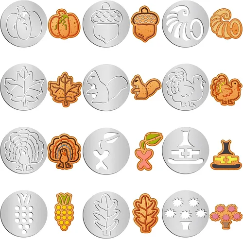 Miniatura 10 de Nuenen Juego de 12 piezas de prensa de galletas de Navidad, discos de prensa de galletas, plantillas de acero inoxidable, molde metálico