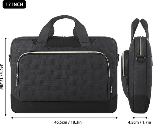 Miniatura 4 de DOMISO Bolsa para portátil de 15 a 15.6 pulgadas, maletín de negocios impermeable con correa de carrito para maleta, se adapta a computadora de 15.6