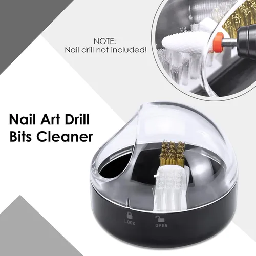 Miniatura 2 de Brocas de uñas Herramienta de limpieza de cutículas con funda limpiadora de cubierta de cepillo, cepillo de alambre de acero 2 en 1 y cepillo