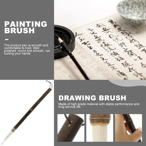Miniatura 6 de EXCEART lobo ovejas y cepillo de pelo japonés papelería japonesa estacionaria sumi pintura kanji sumi dibujo pincel de tinta china cepillo de tinta