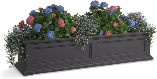 Miniatura 24 de Mayne Fairfield - Maceta con ventana de 2 pies, con riego automático, resistente a la intemperie para flores, diseño duradero para uso en Negro