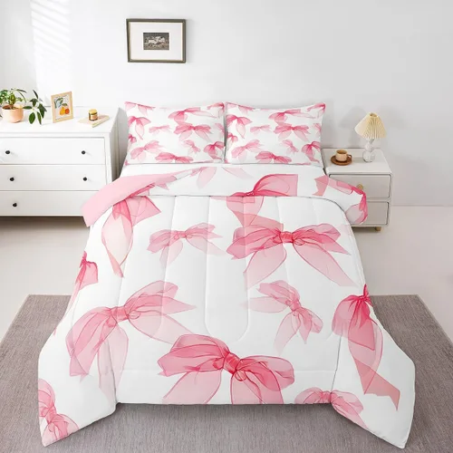 Miniatura 41 de Feelyou Juego de edredón de castillo rosa para niños, tamaño individual, juego de ropa de cama de princesa para niños y niñas, inserto de edredón