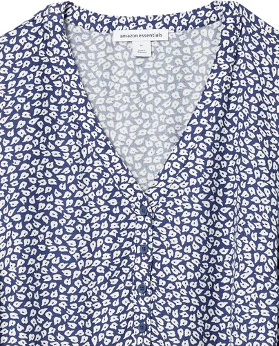 Miniatura 6 de Tienda Essentials - Camisa estilo popover de manga 34 con botones para mujer