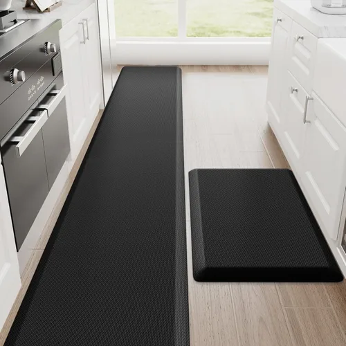 Miniatura 8 de StepRite Tapetes de cocina, 2 tapetes acolchados, antifatiga, para piso, de escritorio, antideslizante, impermeables, oficina, alfombras de 17.3 x