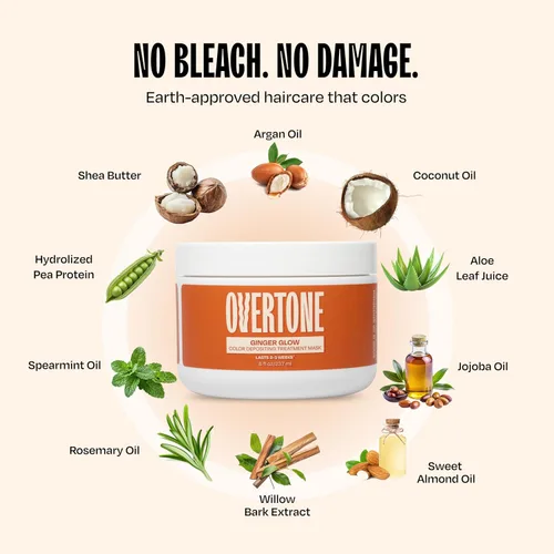 Miniatura 9 de Overtone Acondicionador de color semipermanente para el cabello, brillo jengibre, 8 onzas, nutritivo, sin daños, máscara de depósito