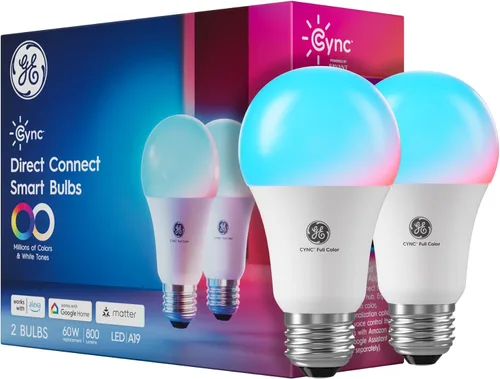 Miniatura 7 de Bombilla LED Cync GE A19 de conexión directa, luz inteligente que cambia de color, compatible con Matter, compatible con Alexa y Google Home