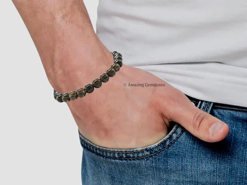 Miniatura 231 de Amazing Gemstone Pulsera de cristal para mujeres y hombres, pulsera de cristal curativo de protección, pulsera elástica con cuentas de piedras