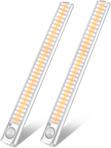 Miniatura 10 de goodland Iluminación debajo del gabinete, 80 luces LED para armario, luces con sensor de movimiento, recargable por USB, regulable, barra de luz