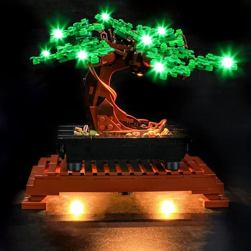 Miniatura 3 de YEABRICKS Kit de luz LED para Lego – Creator Expert Bonsai (verde) modelo de bloques de construcción, juego de luces LED compatible con 10281