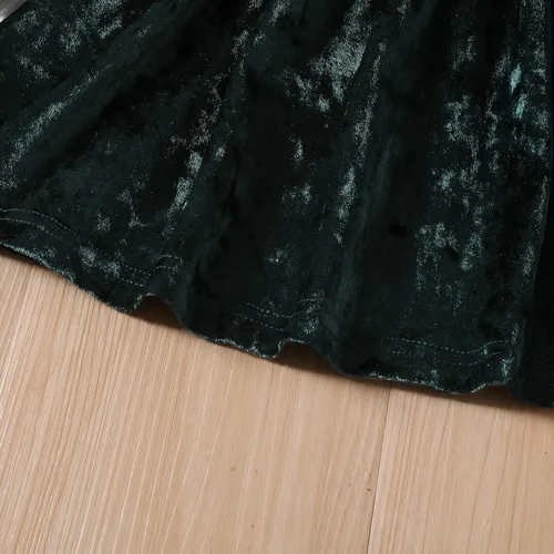 Miniatura 164 de IDOPIP Vestido tutú de terciopelo para niñas pequeñas, vestido de manga larga para princesa, Navidad, cumpleaños, fiesta, boda, vestidos de otoño e