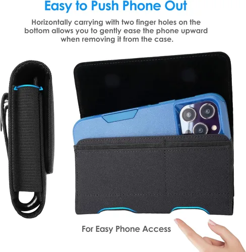 Miniatura 3 de Mopaclle Funda Tipo Holster de Nylon para Teléfono con Clip para Cinturón para iPhone 17 Pro / 17, iPhone 16 Pro 16, 15 Pro 15, iPhone 14, 14 Pro
