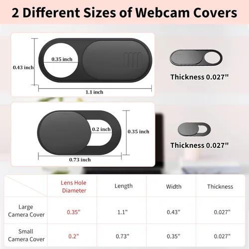 Miniatura 3 de Yilador Funda para cámara de laptop, funda ultradelgada para cámara web para iPhone, iPad, MacBook Pro, computadora, iMac, teléfono celular