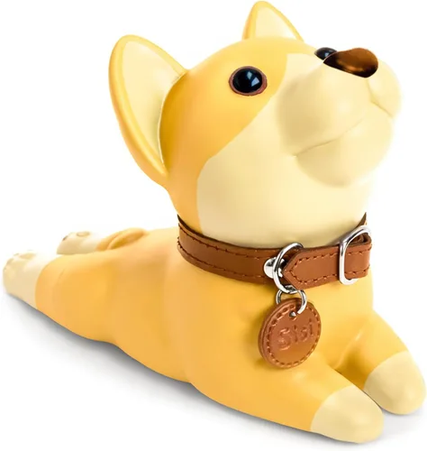 Miniatura 7 de Tope de puerta de perro lindo DomeStar, tope de puerta decorativo de animal Shiba Inu con cuña, amarillo