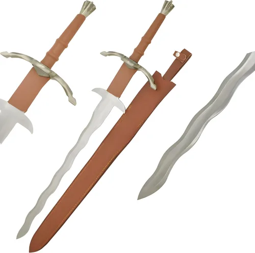 Miniatura 9 de Medieval Warrior Fantasy Claymore - Espada real con funda de cuero negro
