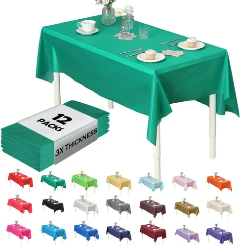 Miniatura 26 de Paquete de 12 manteles de plástico resistentes, reutilizables., Azul Royal Azul real