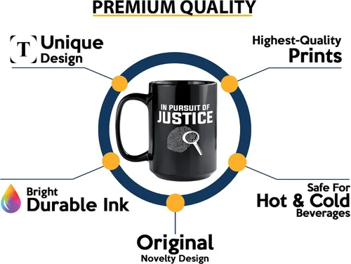 Miniatura 3 de Taza de café detective de 15 onzas, color negro -In pursuit of - Oficial de policía policía patrulla detective Sheriff Police Enforcement Police