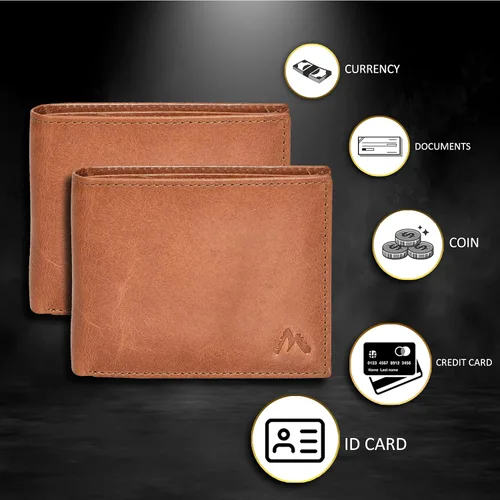 Miniatura 6 de Handmade RFID Leather Bifold Wallets For Men in Multiple Colors offering 9 Cards and 1 ID Slots