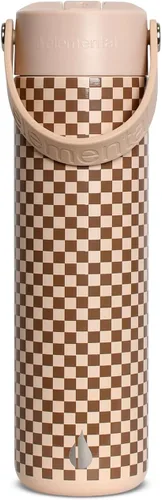 Miniatura 49 de Elemental Botella de agua aislada de 24 onzas con popote, botellas de agua con núcleo de acero inoxidable 100% a prueba de fugas para viajes, Beige