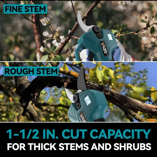 Miniatura 6 de Tijeras de podar eléctricas sin escobillas para batería Makita de 18 V, tijeras de podar inalámbricas portátiles con pantalla LCD y cuchillas SK5