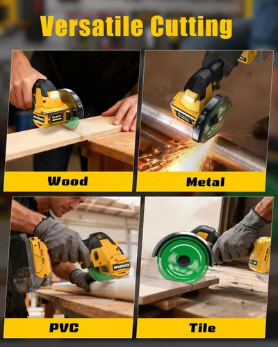 Miniatura 7 de Ecarke Herramienta de corte inalámbrica compatible con batería DeWalt de 20 V, motor sin escobillas de sierra circular de 4 pulgadas con cuchillas