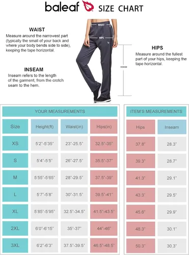 Miniatura 6 de BALEAF Pantalones deportivos para mujer, pantalones deportivos para correr, bolsillos con cremallera, pantalones deportivos para calentar, casuales