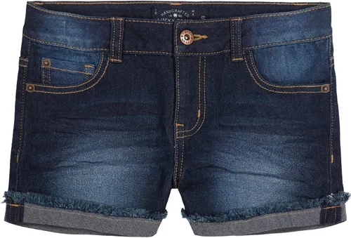 Lucky Brand Pantalones cortos de mezclilla con puños para niña, jeans elásticos con 5 bolsillos, cintura de altura media a alta
