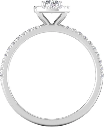 Miniatura 3 de 12Ctw halo anillo de compromiso de diamantes en oro blanco de 10 k