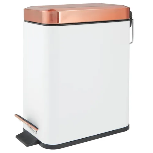 Miniatura 33 de mDesign - Cubo de basura de 1,3 galones de perfil delgado con escalón de metal, papelera, contenedor de basura, baño, tocador, dormitorio, cocina