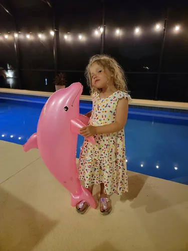 Miniatura 2 de Enorme delfín perlado inflado inflable de 40 pulgadas, juguete de piscina junto a la piscina, decoración temática acuática, fiesta de cumpleaños