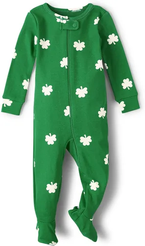 The Children's Place Baby Boys' and Toddler Short Sleeve Zip-Front One Piece Footless Pajama Snug Fit 100% Cotton