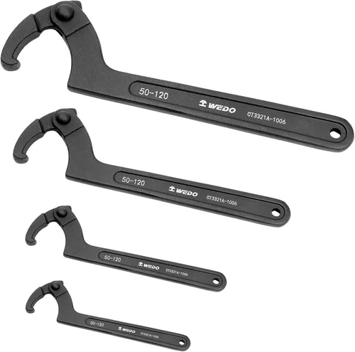 Miniatura 8 de WEDO Llave de gancho ajustable en C, llave de gancho ajustable, acero cromado 40, tamaño 4.528-6.693 in, forjado a presión, par fuerte, alta