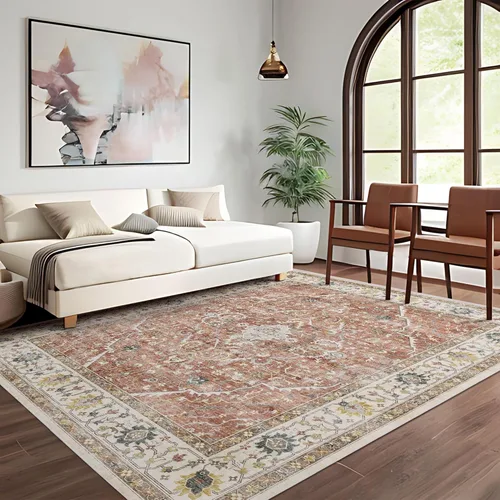 Miniatura 40 de Alfombras de área de 5 x 8 pies para dormitorio, alfombra lavable de 5 x 8, alfombra vintage grande, antideslizante, alfombra bohemia para sala