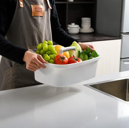 Miniatura 17 de Carrito de almacenamiento de limpieza de plástico ALINK con asa, gran organizador de cesta de ducha para dormitorio, baño, herramienta, jardín