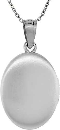 Miniatura 6 de Collar con medallón ovalado de estrella de David de plata de ley, 58 pulgadas