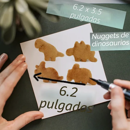Miniatura 2 de Mini Dinosaurio Nuggets de Pollo de Peluche 4.2 Pulgadas, Almohada de Juguete Relleno de Nuggets de Pollo Frito Dino Realista y Divertido, Regalo