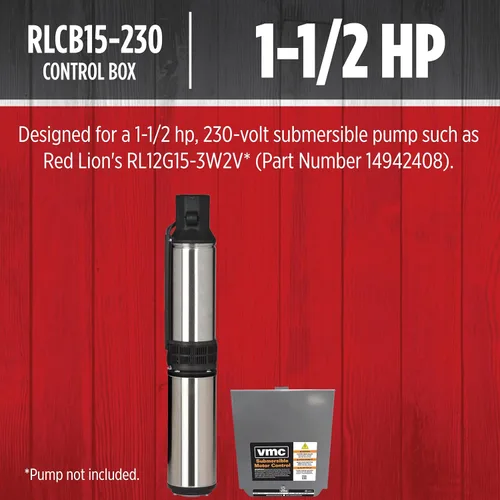 Miniatura 3 de Red Lion RLCB15-230 Caja de control VMC de 1.5 HP 230 voltios para bomba de pozo sumergible, gris, 640222