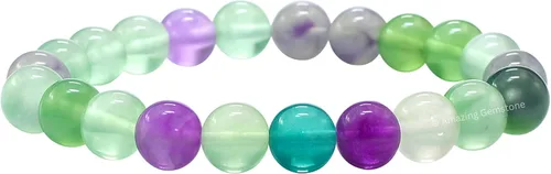 Miniatura 524 de Amazing Gemstone Pulsera de cristal para mujeres y hombres, pulsera de cristal curativo de protección, pulsera elástica con cuentas de piedras