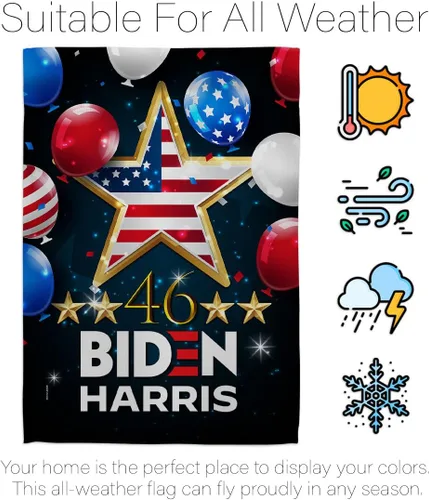 Miniatura 6 de Biden Harris Flag Juego de 46 banderas de jardín, soporte de pared patriótico, voto, presidente demócrata, republicano, Tea Party, Estados Unidos