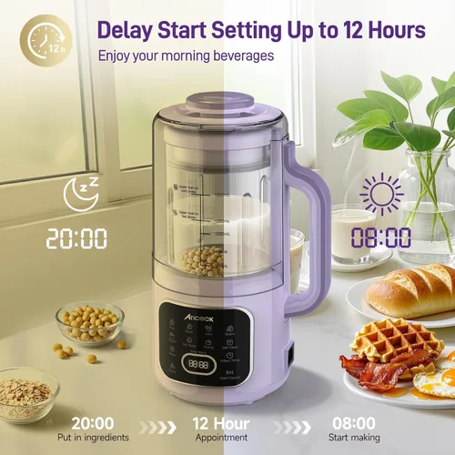 Miniatura 5 de Máquina automática de leche de nueces 11 en 1 – Máquina automática de leche multifunción para leche de almendras, avena, soja, yogur, jugo
