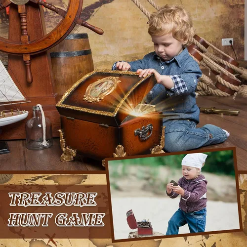 Miniatura 4 de Hanaive 100 Piezas Monedas de Pirata de Metal Cofre del Tesoro Doblón Español Monedas Falsas Fichas para Niños Juegos de Mesa Fiesta Pirata Cosplay