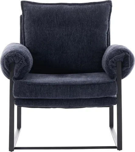 YISHENG Silla decorativa con respaldo ajustable de 6 ángulos (90° –180°), silla de sala de estar de tela de felpilla, silla de salón tapizada, silla