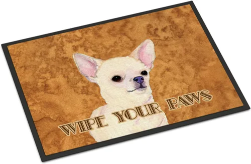 Caroline's Treasures SS4902JMAT Chihuahua Wipe Your Paws - Felpudo para puerta delantera, 24 x 36 pulgadas, para interiores y exteriores, para