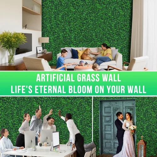 Miniatura 5 de Grooy Paneles de rollo artificiales de madera de boj, 40" x 120" (33.33 pies cuadrados) Pantalla de valla de privacidad con hojas de hiedra
