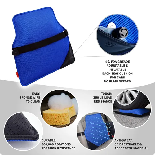 Miniatura 3 de AJUVIA JazzRX - Cojín para silla de oficina 3 en 1 para alivio inmediato del dolor, tecnología de células de aire, almohada lumbar ortopédica
